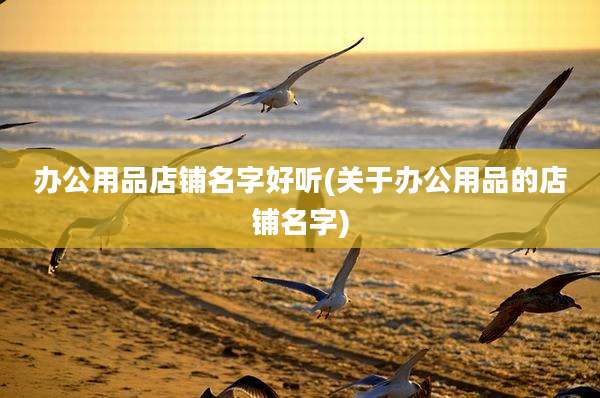 办公用品店铺名字好听(关于办公用品的店铺名字)