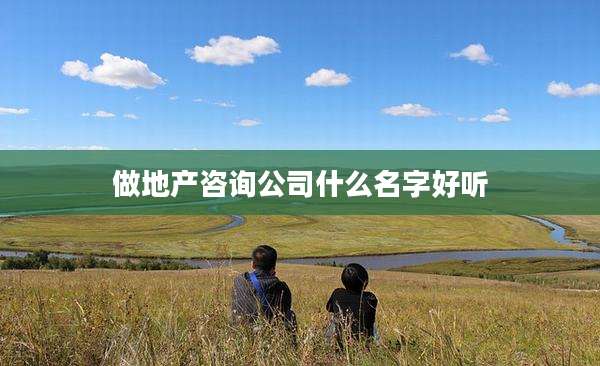 做地产咨询公司什么名字好听