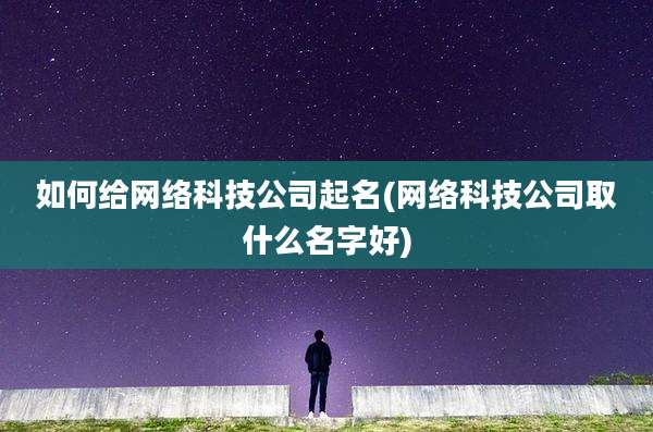 如何给网络科技公司起名(网络科技公司取什么名字好)