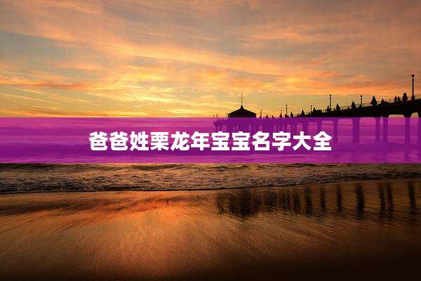 爸爸姓栗龙年宝宝名字大全