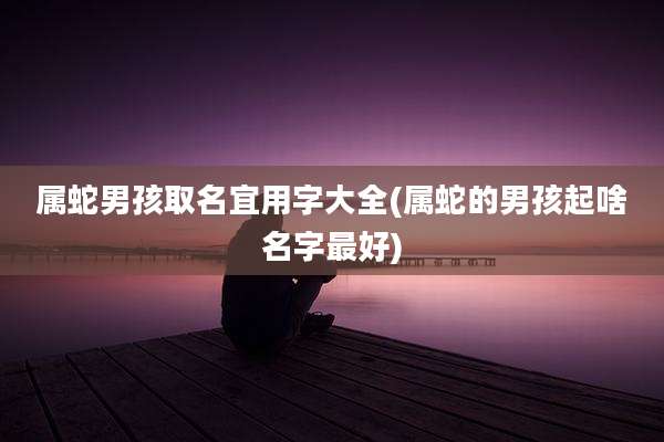 属蛇男孩取名宜用字大全(属蛇的男孩起啥名字最好)
