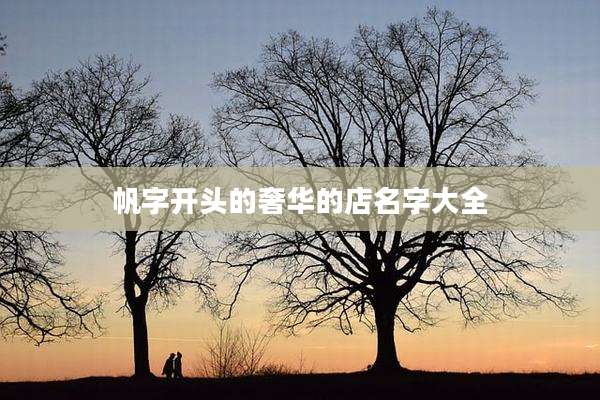 帆字开头的奢华的店名字大全