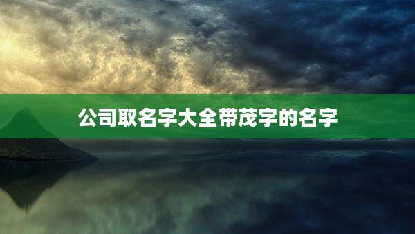公司取名字大全带茂字的名字