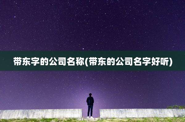 带东字的公司名称(带东的公司名字好听)