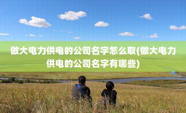 做大电力供电的公司名字怎么取(做大电力供电的公司名字有哪些)