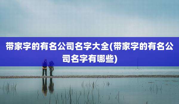 带家字的有名公司名字大全(带家字的有名公司名字有哪些)