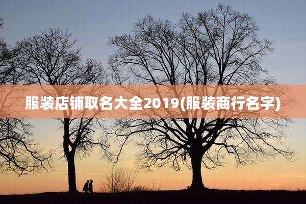 服装店铺取名大全2019(服装商行名字)