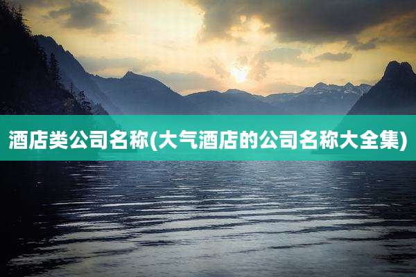 酒店类公司名称(大气酒店的公司名称大全集)