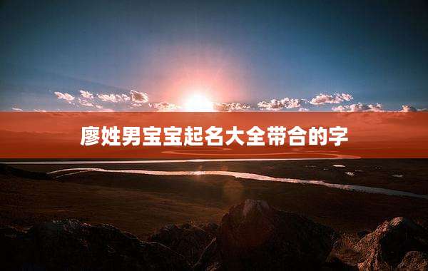 廖姓男宝宝起名大全带合的字