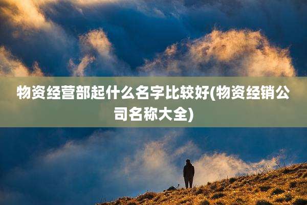 物资经营部起什么名字比较好(物资经销公司名称大全)