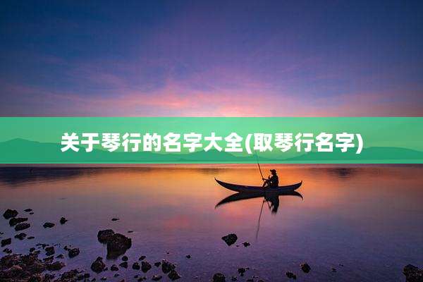 关于琴行的名字大全(取琴行名字)