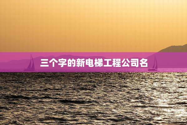 三个字的新电梯工程公司名