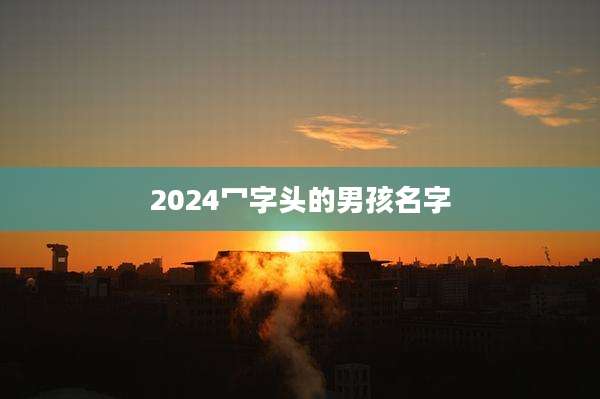 2024冖字头的男孩名字