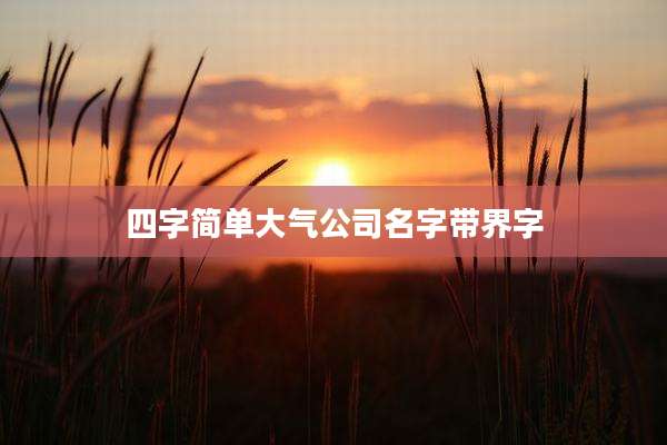 四字简单大气公司名字带界字