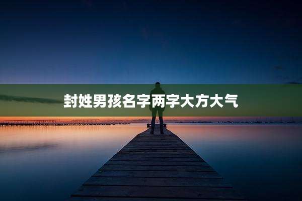 封姓男孩名字两字大方大气