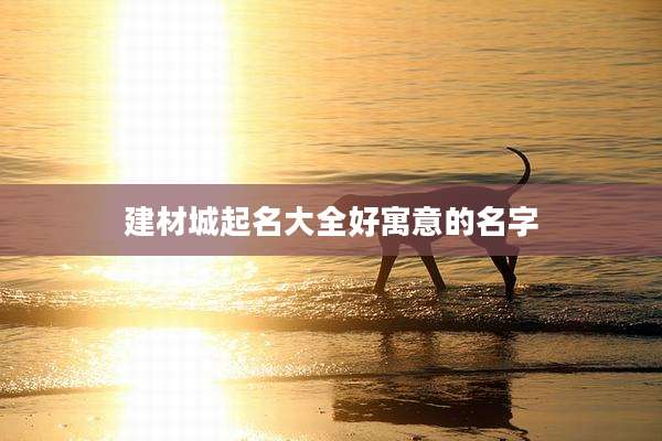 建材城起名大全好寓意的名字