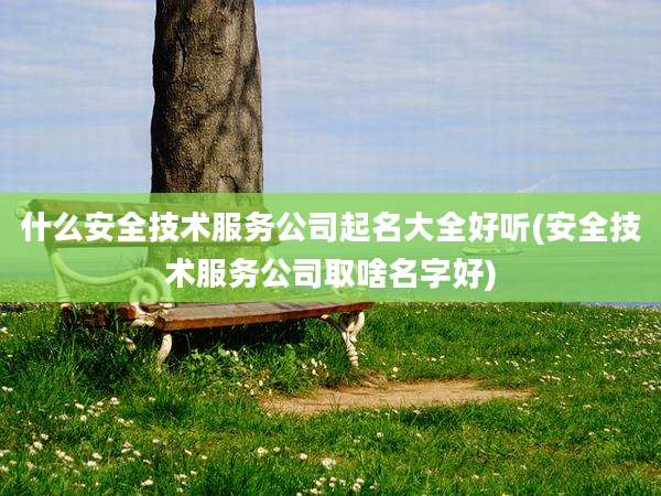 什么安全技术服务公司起名大全好听(安全技术服务公司取啥名字好)