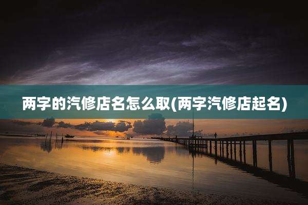 两字的汽修店名怎么取(两字汽修店起名)