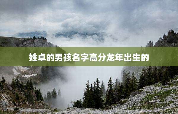 姓卓的男孩名字高分龙年出生的
