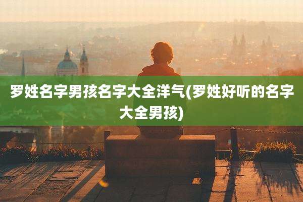 罗姓名字男孩名字大全洋气(罗姓好听的名字大全男孩)