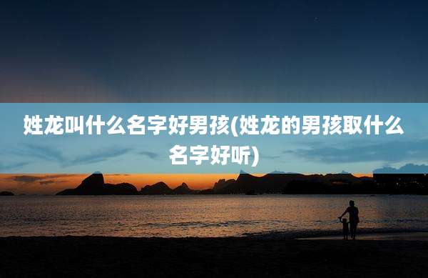 姓龙叫什么名字好男孩(姓龙的男孩取什么名字好听)