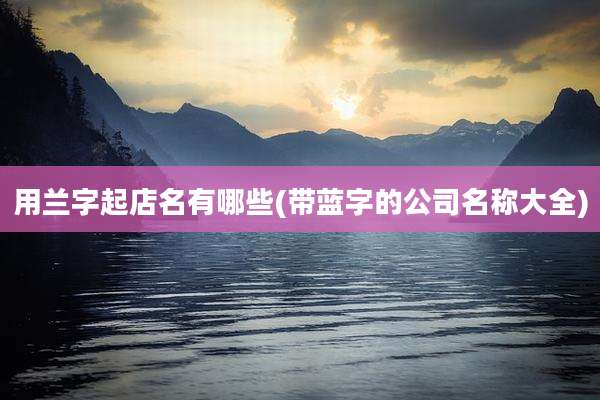 用兰字起店名有哪些(带蓝字的公司名称大全)