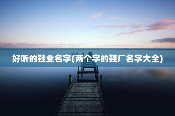 好听的鞋业名字(两个字的鞋厂名字大全)