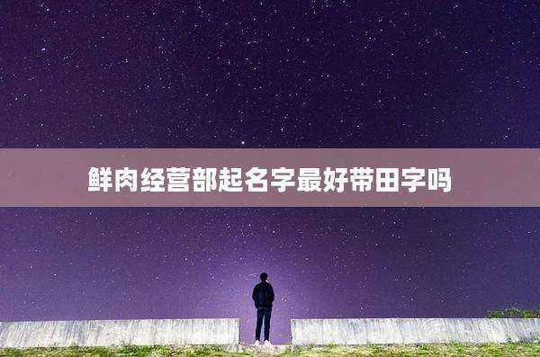 鲜肉经营部起名字最好带田字吗