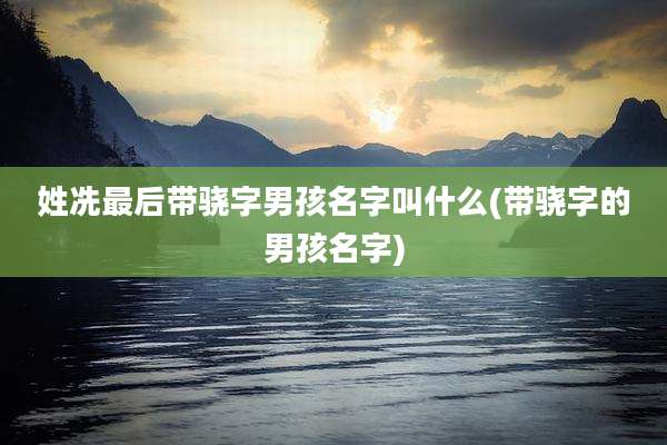 姓冼最后带骁字男孩名字叫什么(带骁字的男孩名字)