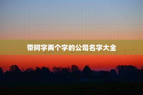 带阿字两个字的公司名字大全