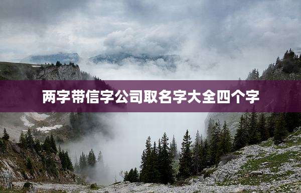 两字带信字公司取名字大全四个字