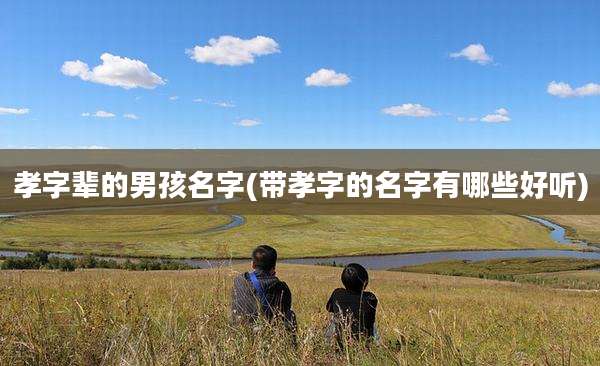 孝字辈的男孩名字(带孝字的名字有哪些好听)