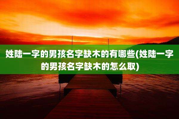 姓陆一字的男孩名字缺木的有哪些(姓陆一字的男孩名字缺木的怎么取)