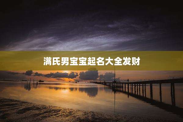 满氏男宝宝起名大全发财