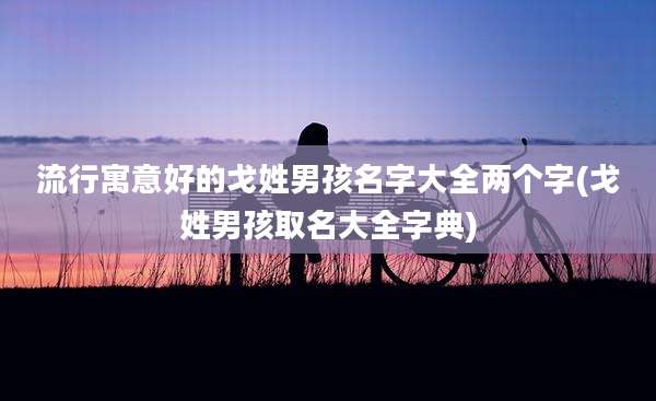 流行寓意好的戈姓男孩名字大全两个字(戈姓男孩取名大全字典)