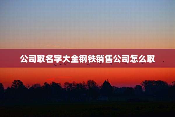 公司取名字大全钢铁销售公司怎么取