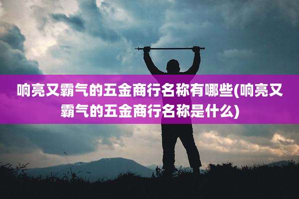 响亮又霸气的五金商行名称有哪些(响亮又霸气的五金商行名称是什么)