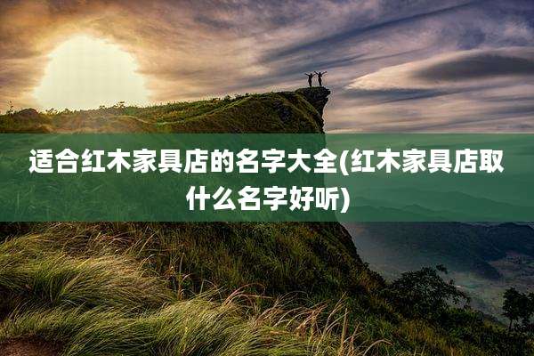 适合红木家具店的名字大全(红木家具店取什么名字好听)