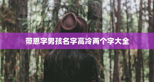带恩字男孩名字高冷两个字大全