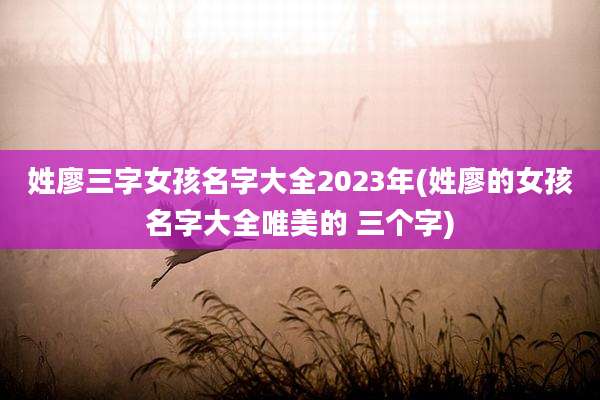 姓廖三字女孩名字大全2023年(姓廖的女孩名字大全唯美的 三个字)