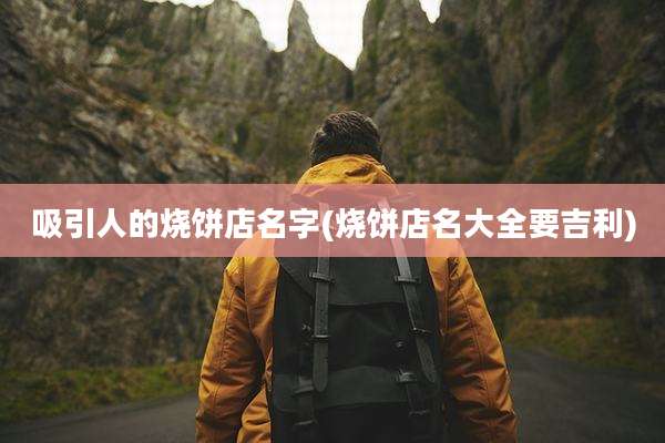 吸引人的烧饼店名字(烧饼店名大全要吉利)