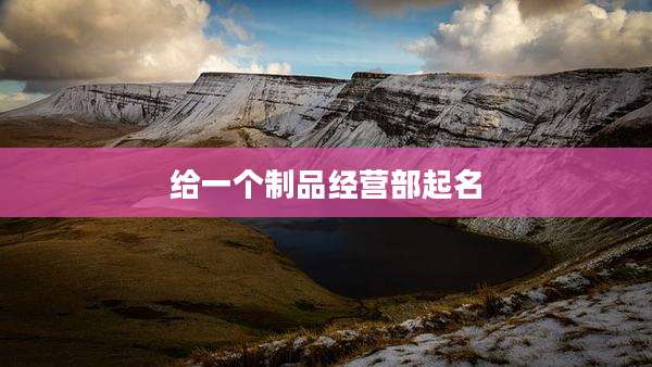 给一个制品经营部起名