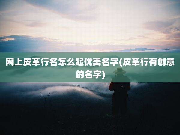网上皮革行名怎么起优美名字(皮革行有创意的名字)