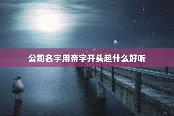 公司名字用帝字开头起什么好听