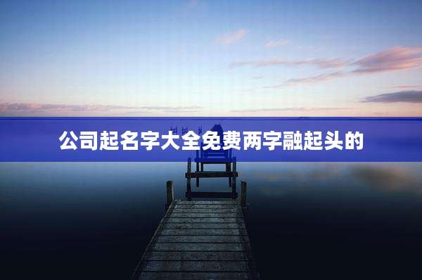 公司起名字大全免费两字融起头的