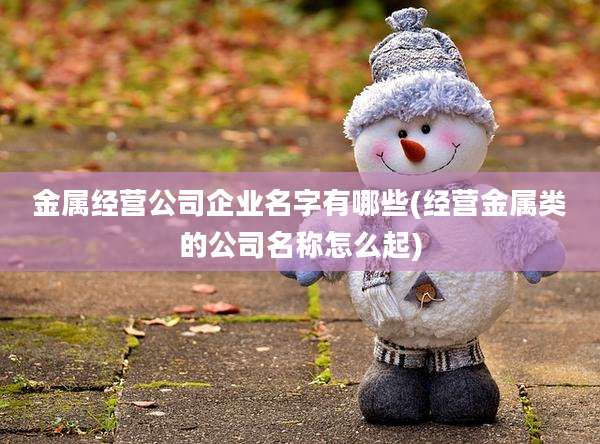 金属经营公司企业名字有哪些(经营金属类的公司名称怎么起)