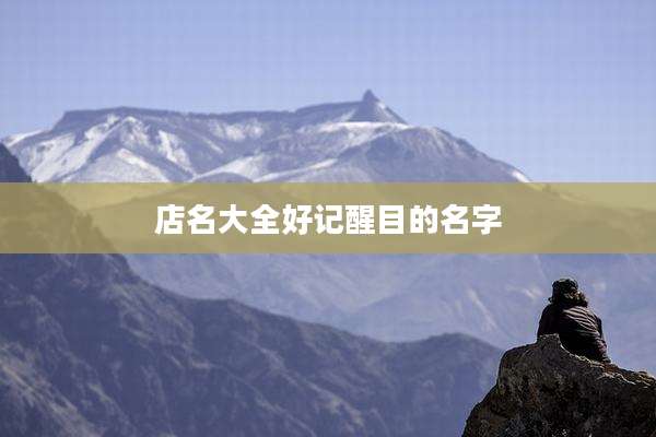店名大全好记醒目的名字