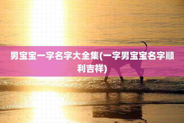 男宝宝一字名字大全集(一字男宝宝名字顺利吉祥)