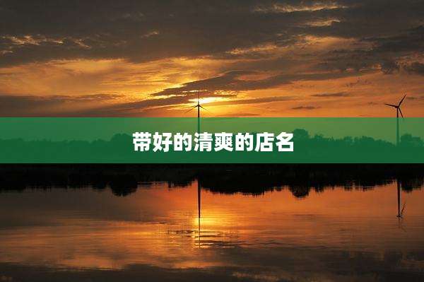 带好的清爽的店名