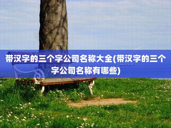 带汉字的三个字公司名称大全(带汉字的三个字公司名称有哪些)